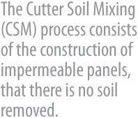 O processo Cutter  Soil Mixing consiste na construo de um
painel impermevel in situ, onde o solo  utilizado como material de construo.